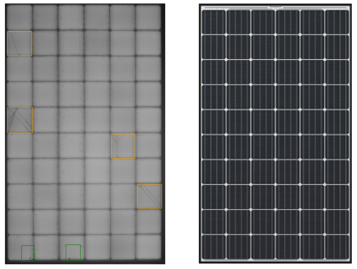 imagen real de modulo y modulo con daños críticos