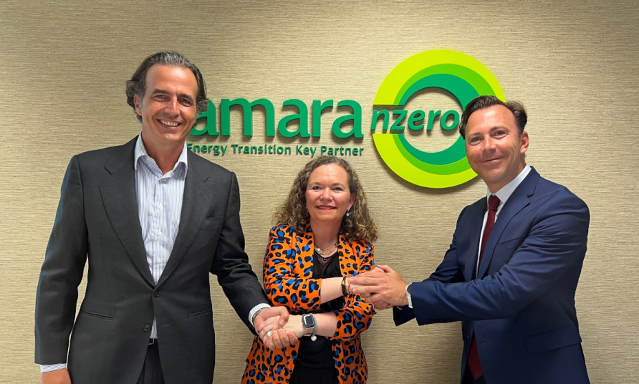 Pablo Arnús, presidente de Amara NZero, Isabel Reija, CEO de Barter y Gonzalo Errejón, CEO de Amara NZero