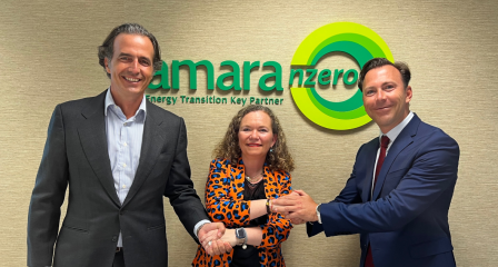 Pablo Arnús, presidente de Amara NZero, Isabel Reija, CEO de Barter y Gonzalo Errejón, CEO de Amara NZero